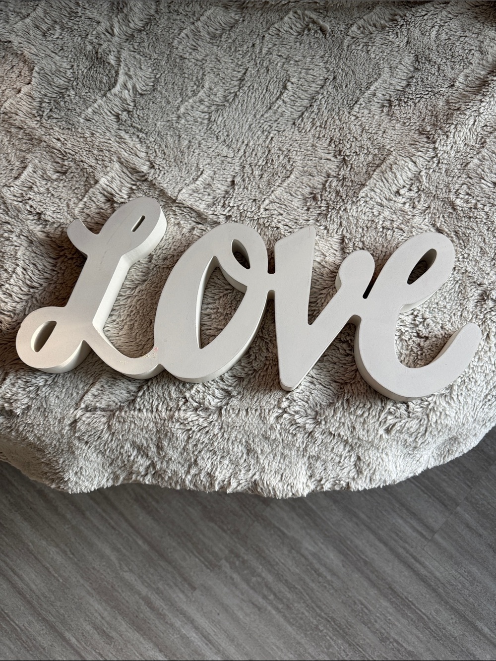 White 'Love' Script Wall or tabletop Decor